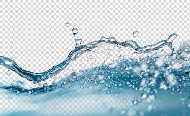 PSD éclaboussure d'eau avec des bulles bleues et blanches