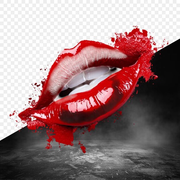 PSD des éclaboussures aux lèvres rouges
