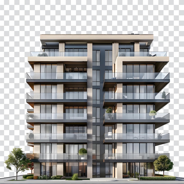 PSD un edificio con un balcón y un edificio con una planta en él
