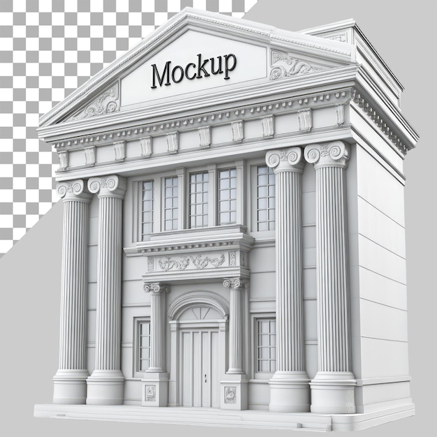 PSD edificio bancario 3d con sfondo trasparente