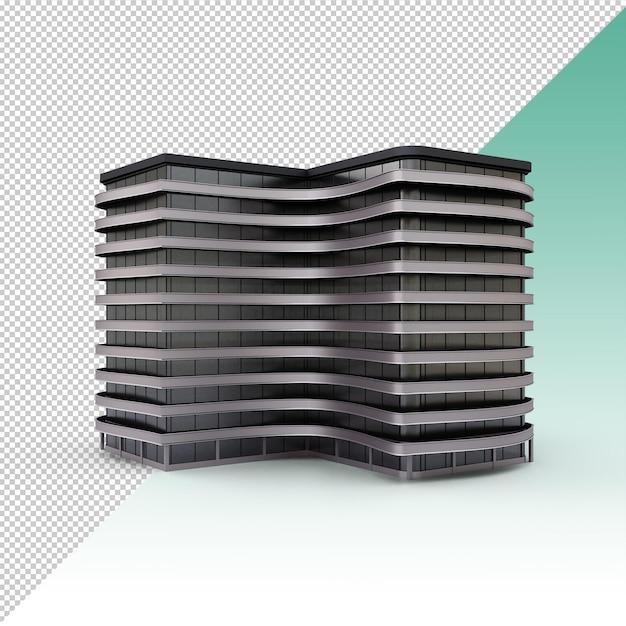 PSD edificio de centro de negocios de vidrio aislado