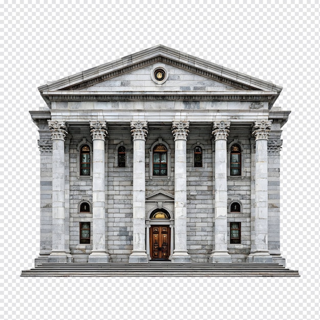 PSD edificio classico in pietra con colonne e frontone