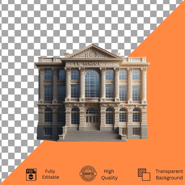 PSD edificio de escuela prestigioso con grandes columnas