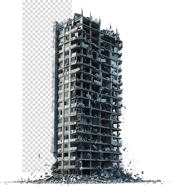 PSD un edificio con una ventana rota y una imagen de un edificio con unha ventana rota