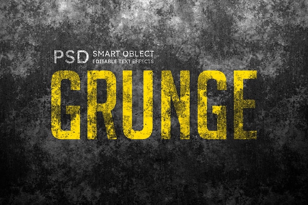 PSD efecto de estilo de texto grunge