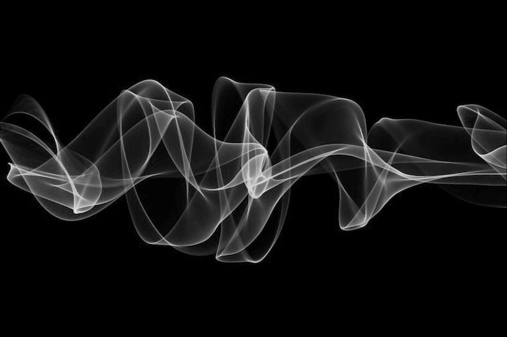 PSD efecto de humo en el archivo phd de fondo negro