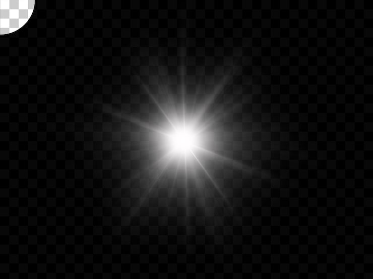 PSD efecto de luz sobre fondo transparente.