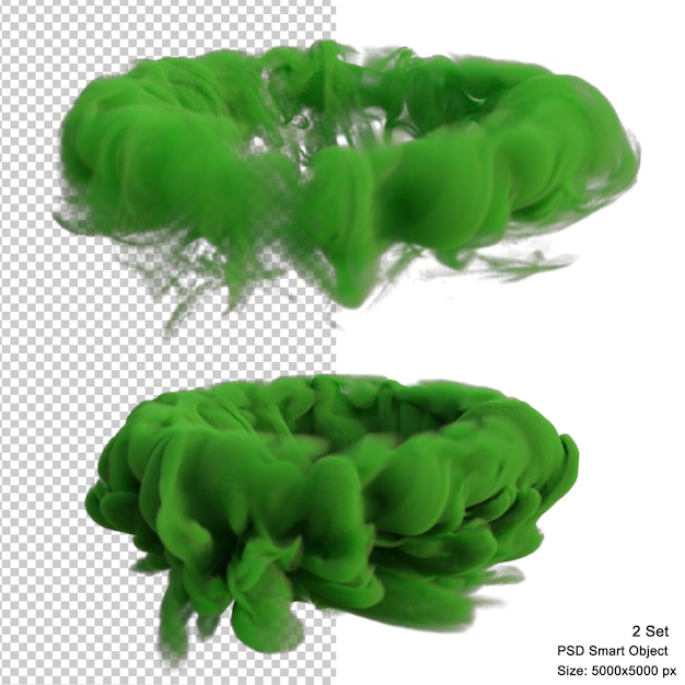 PSD efecto mago verde aislado render 3d