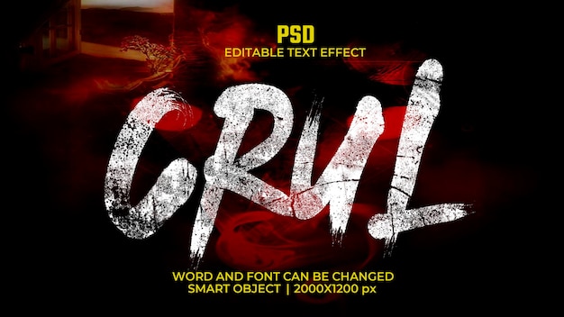 PSD efecto psd editable en 3d de crul
