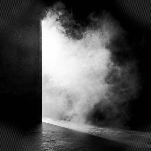 PSD efecto de rayo de luz de humo de la puerta