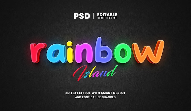 PSD efecto de texto 3d arcoíris