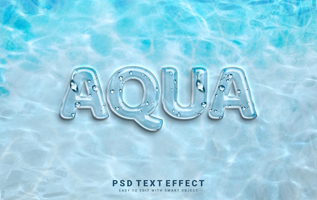 PSD efecto de texto aqua