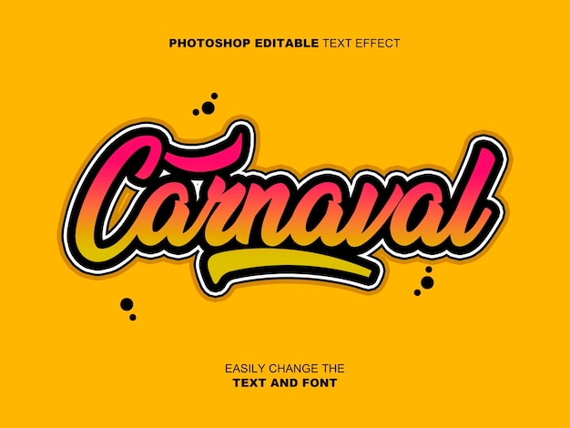PSD efecto de texto de carnaval