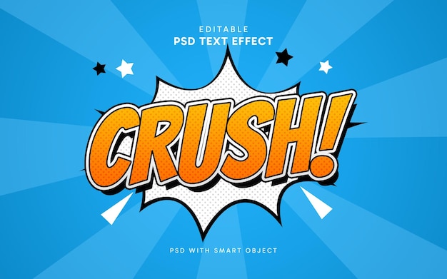 PSD efecto de texto de comic crush