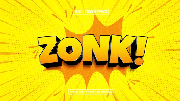 PSD efecto de texto de cómic zonk