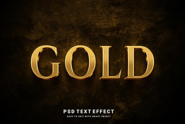 PSD efecto de texto dorado