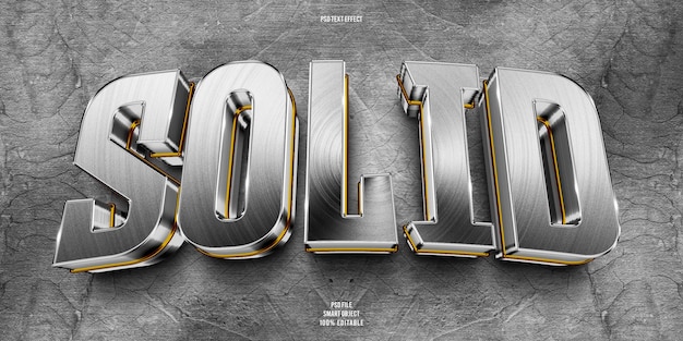 PSD efecto de texto editable 3d sólido