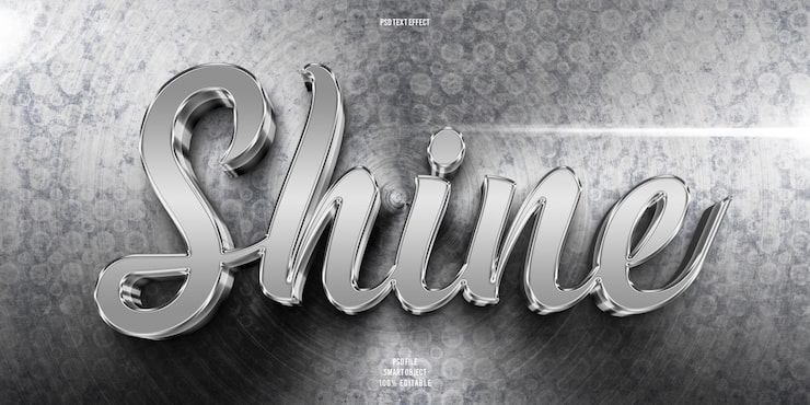 PSD efecto de texto editable shine 3d