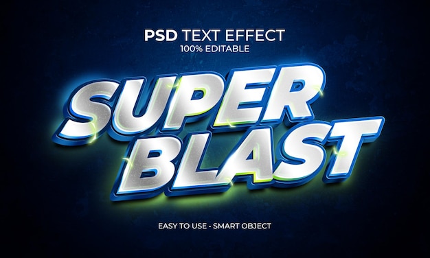 PSD efecto de texto super blast