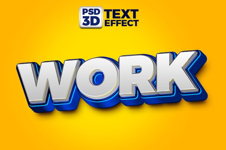 PSD efeito de texto 3d