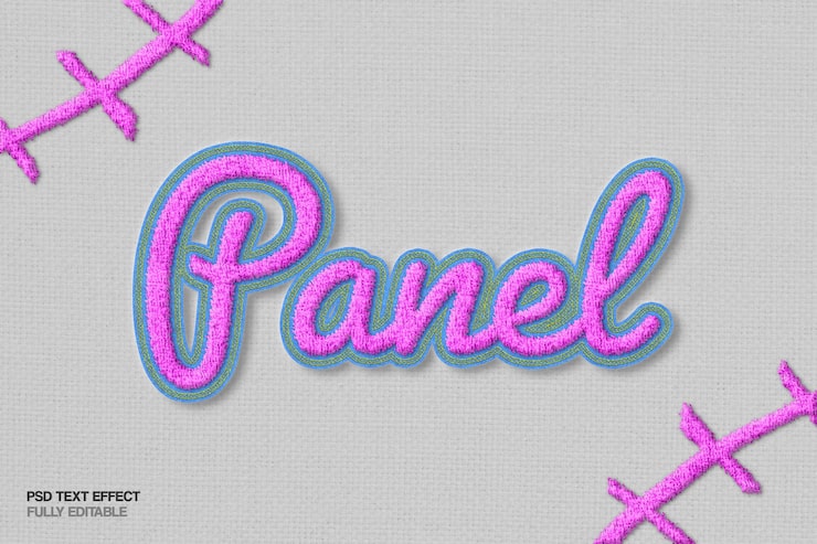 PSD - efeito de texto bordado no painel