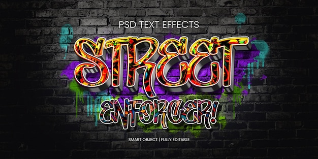 PSD efeito de texto de executor de rua