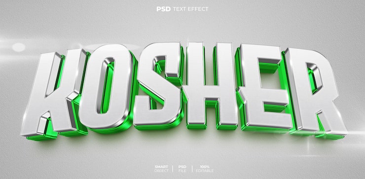 PSD efeito de texto editável 3d kosher