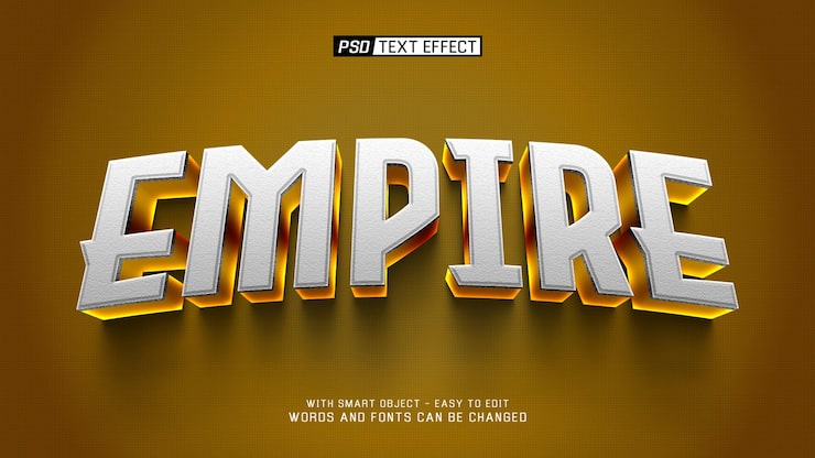 PSD efeito de texto empire 3d