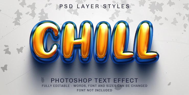 PSD efek gaya teks yang dapat diedit chill 3d