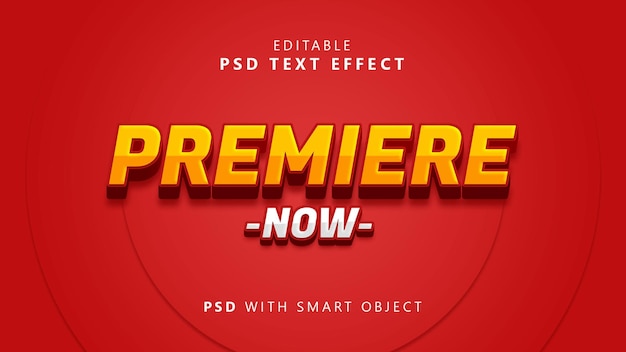 PSD efek teks 3d premiere sekarang