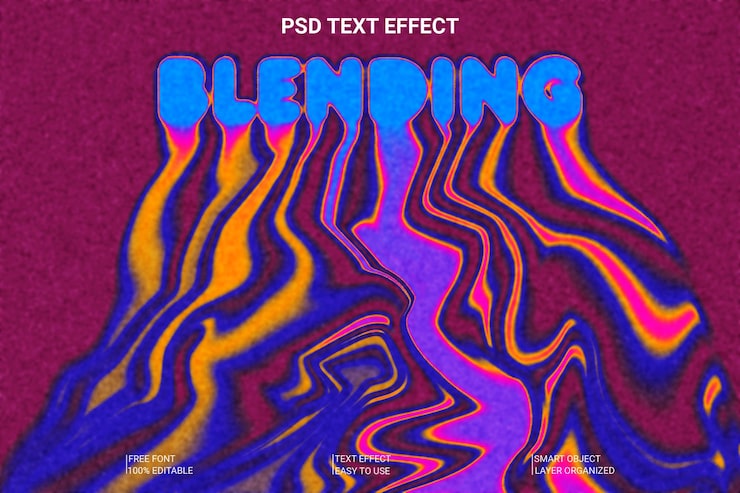 PSD effet de style de texte liquide