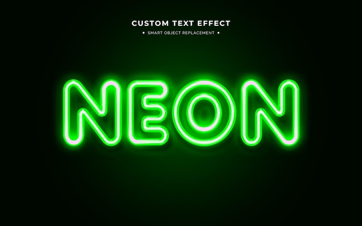PSD effet de texte néon vert