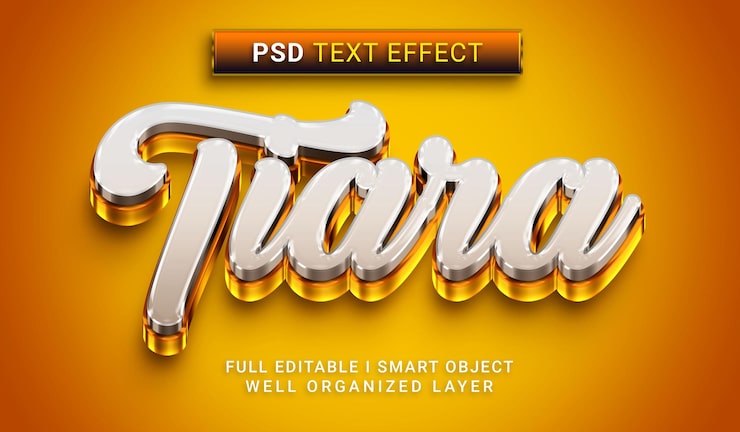 PSD effet de texte de style diadème 3d