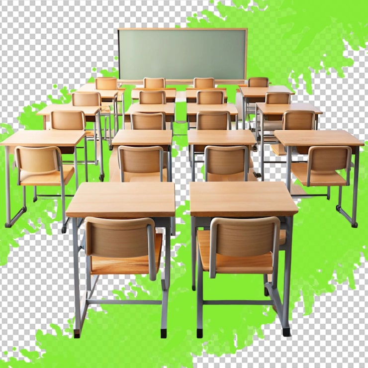 PSD ein klassenzimmer mit einem schild, auf dem steht willkommen in der schule