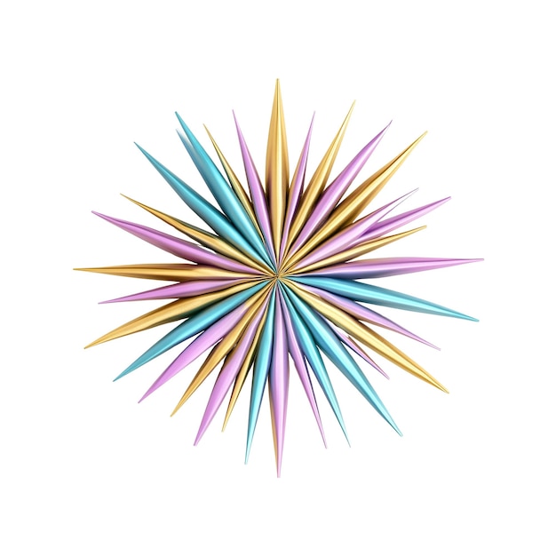 PSD élément de conception starburst rose et bleu en or pastel abstrait