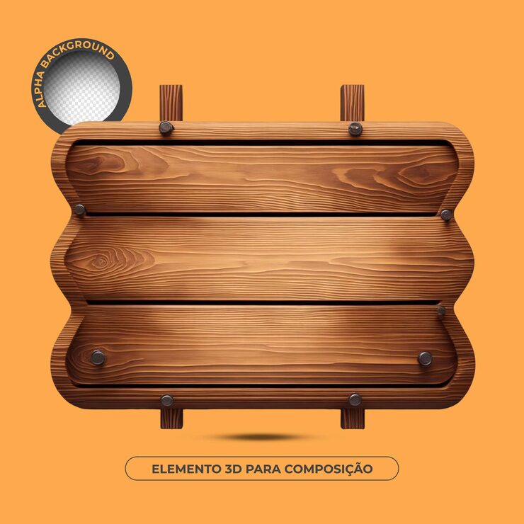 PSD elemento 3d de fondo de texto de madera para composición
