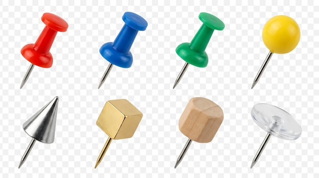 PSD ensemble d'éléments de punaises 3d