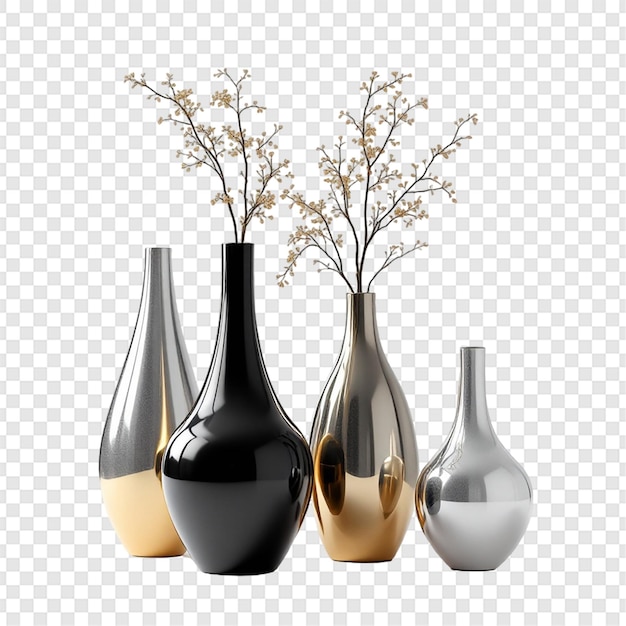 PSD un ensemble de vases métalliques modernes