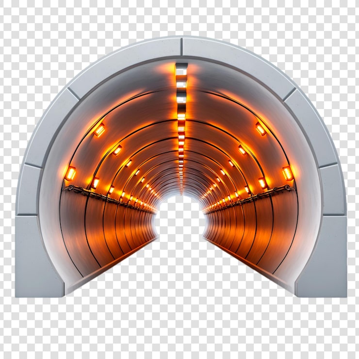 PSD entrada al túnel iluminada diseño de arquitectura moderna