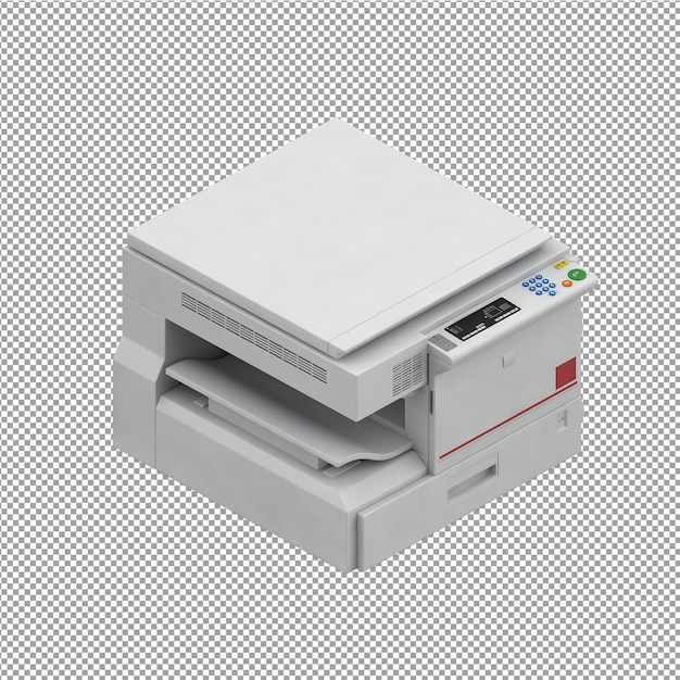 PSD equipo de oficina isométrico render 3d