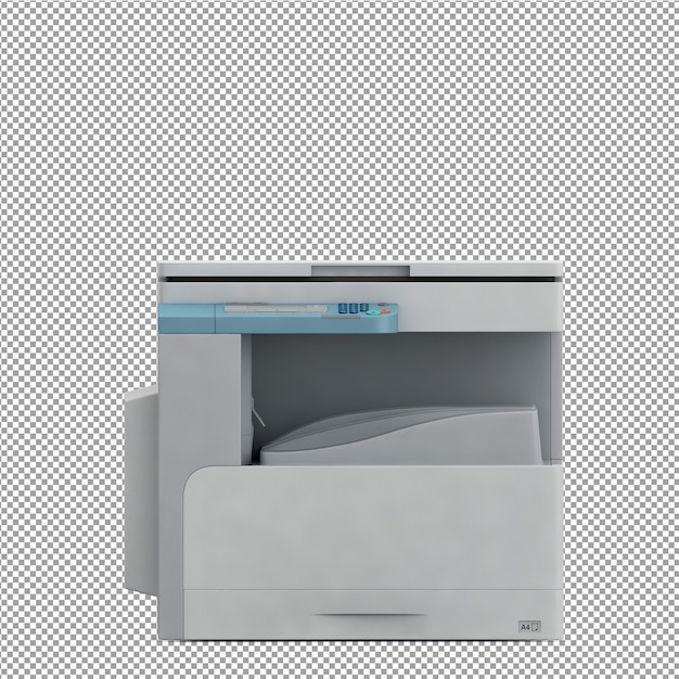 PSD equipo de oficina isométrico render 3d