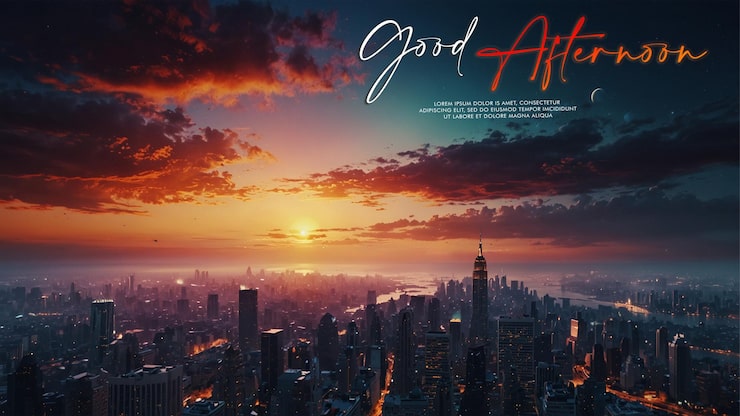 PSD una escena de la ciudad con un horizonte de la ciudad