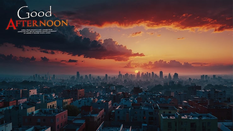 PSD una escena de la ciudad con un horizonte de la ciudad