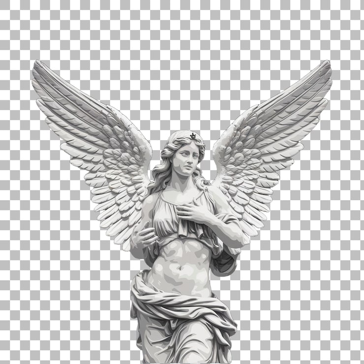PSD una estatua de un ángel con un letrero que dice quot ángel quot