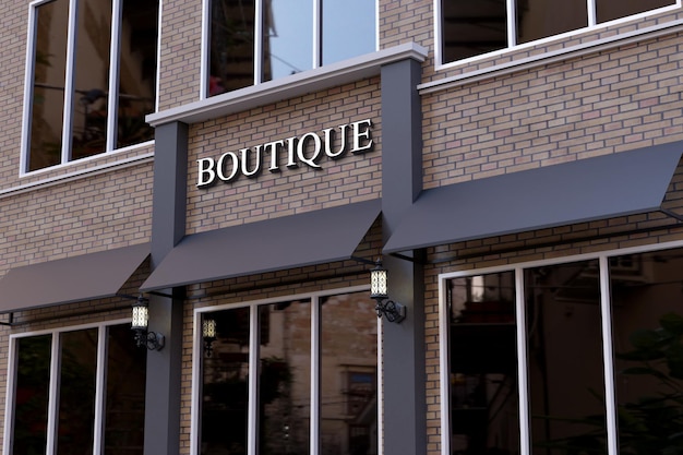 PSD esterno dell'edificio boutique in mattoni