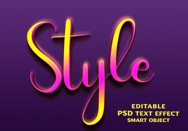 PSD estilo design de efeito de texto 3d