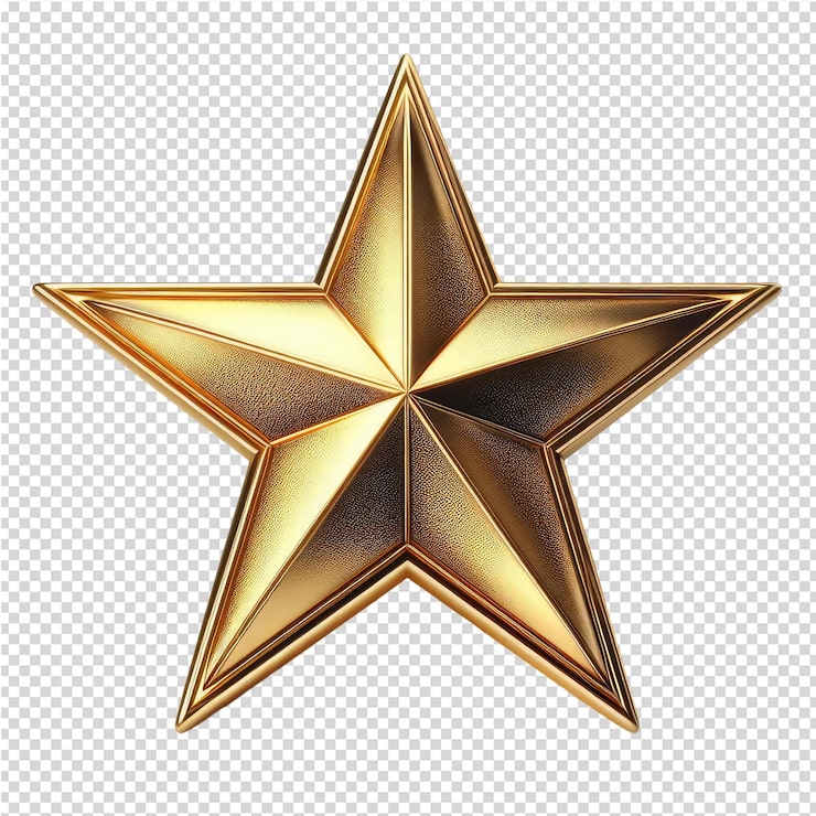 PSD estrela de ouro com uma estrela nele