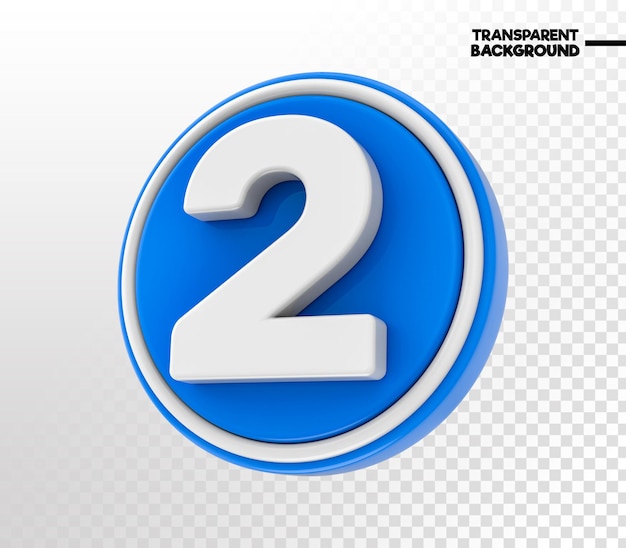 PSD etiqueta de número renderização 3d