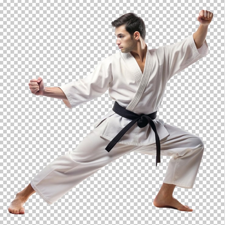 PSD fare karate su uno sfondo trasparente