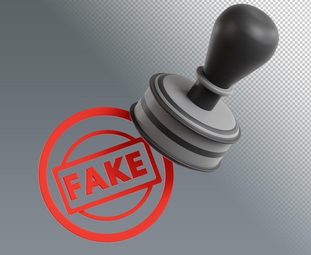 PSD finto timbro illustrazione 3d.